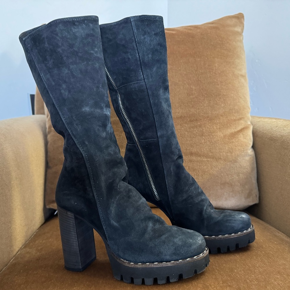 EUC AS98 HEELED 37/6.5 MID CALF ALTERED BOOT